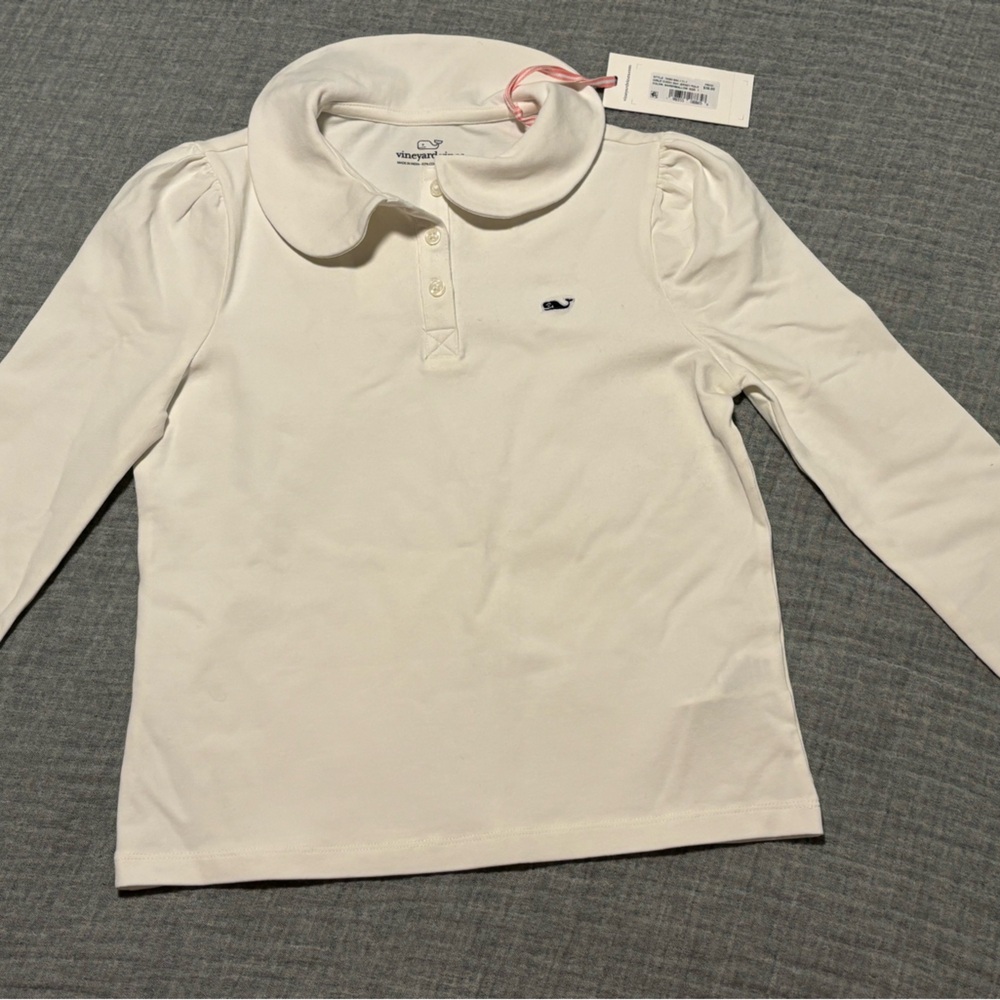 Girls Off White “marshmallow” NWT Vineyard Vines Jersey Polo / size 7